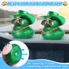 BOZILY Glitter Rubber Ducks with Cowboy Hat & Diamond Sunglasses - Car Dashboard Decor for Adults, DIY Accessory with Gold Necklace and Double-Sided Tape, Green, Squeaky Sound Decoration view 3