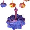 3D Printed Expanded Sensory Fidget StarStress-Relief Spinning Tower Toy with Handle Frustration Star Toy,Honeycomb Whirling Spiral Design for ADHD & Stress Relief (Red-Blue) view 1