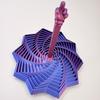 3D Printed Expanded Sensory Fidget StarStress-Relief Spinning Tower Toy with Handle Frustration Star Toy,Honeycomb Whirling Spiral Design for ADHD & Stress Relief (Red-Blue) view 2