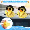 BOZILY Funny Rubber Duck with Accessories Kit - DIY Unique Car Dashboard Decor, Includes Top Hat, Sunglasses, 3 Gold Necklaces, AK47, Tape, Safe Rubber Material for Office, Gifts view 3