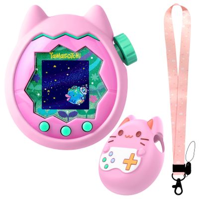 Silicone Cover for Tamagotchi Paradise Case, Protective Case with Screen Protector and Lanyard for Tamagotchi Paradise Water, Land, Sky, Jade Forest- Soft, Cute, Waterproof, Anti-Scratch, Shockproof