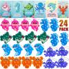 YCWKXJC Valentine's Day Cards for Kids School Exchange - 24 Pack Non-Candy Gift Set with Pop Fidget Keychains & Bags view 1