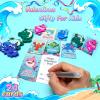 YCWKXJC Valentine's Day Cards for Kids School Exchange - 24 Pack Non-Candy Gift Set with Pop Fidget Keychains & Bags view 3