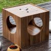 2-in-1 Wooden Chess and Go Table Set - Stylish Coffee Table with Folding Chess Board for Family Game Nights, Dimensions: 43X43X41cm view 2