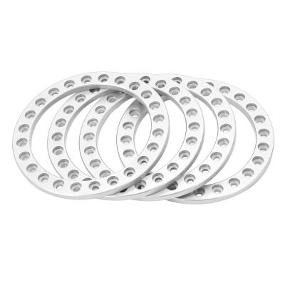 4pcs Wheel Outer Beadlock Ring, Aluminum Alloy Beadlock Wheel Ring, CNC Processed Outer Ring Rim for 1.9inch VP Wheel Hub, RC Accessory with 96 Screws, Improve Stability and (Silver)