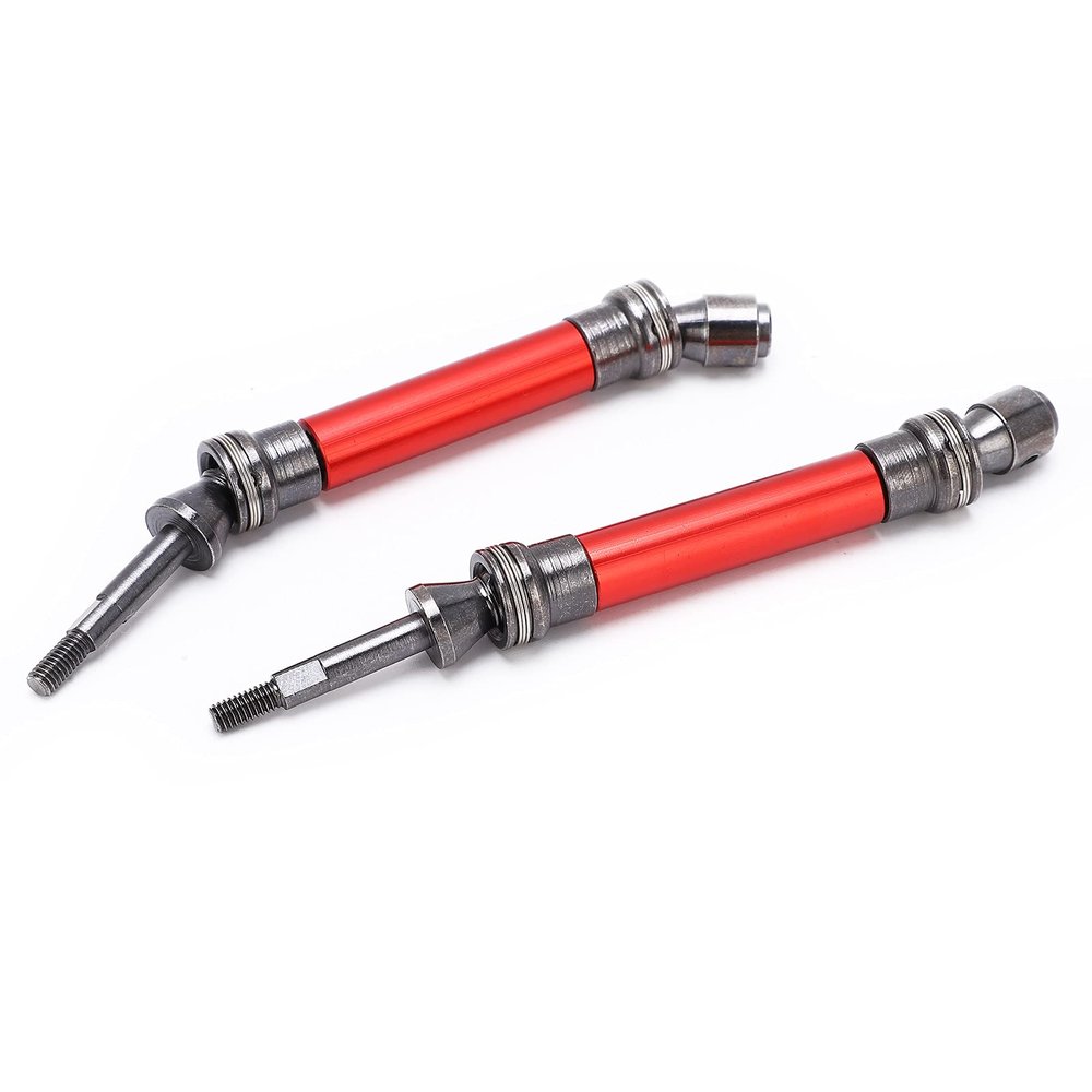 Drfeify RC Rear Drive Shaft, CVD Steel Rear Drive Shaft Assembly Upgrade Parts for 4x4 4wd 1/10 RC Car (Red)