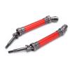 Drfeify RC Rear Drive Shaft, CVD Steel Rear Drive Shaft Assembly Upgrade Parts for 4x4 4wd 1/10 RC Car (Red) view 2