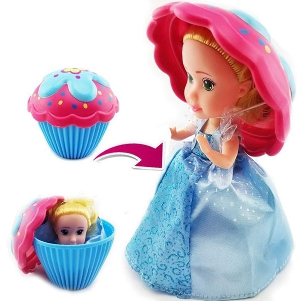 Stylebest Cupcake Doll Play House, Transformable Princess Toy Cake with Scented Dolls for Kids, Strawberry Grape Caramel, Random 12 Styles (Colorful)