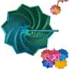 3D Printed Expanded Sensory Fidget Star - 3D Expanded Sensory Fidget Star with Handle, Colorful Whirling Spiral Design, for Relieving Stress, Irritability and Relaxation (Blue Gn, S-13rings) view 1