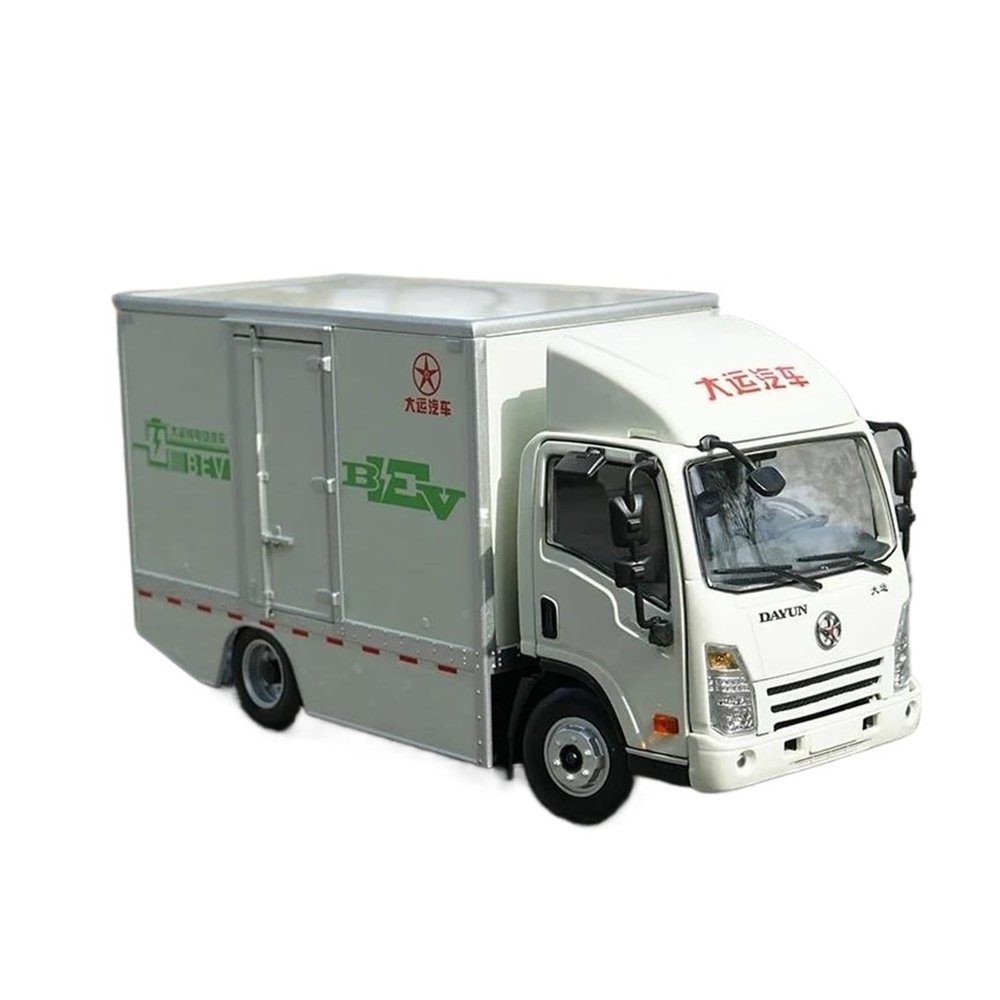 1:24 for Dayun Motor E3 Van Truck Light White Truck Model Scale Alloy Compartment Collection Ornaments