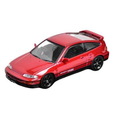 1:64 for Honda CR-X SiR (EF8) Alloy Craft Car Model Small Scale Ornament Metal Collectible(Red)