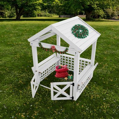 GOWE Modern Outdoor Wooden Playhouse for Children Waterproof Design with Comfortable Bench and Attractive Door