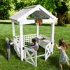 GOWE Modern Outdoor Wooden Playhouse for Children Waterproof Design with Comfortable Bench and Attractive Door view 2