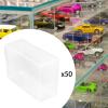 50 Pieces 1/64 Model Car Display Case Clear PET Dustproof Storage Box for Collectibles Action Figures Jewelry view 2