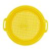 PawwJoy Kids Sand Sifter Sieve Beach Strainer Toy with Portable Handle Sand Sifting Pan for Park Backyard Gardening- Yellow view 4