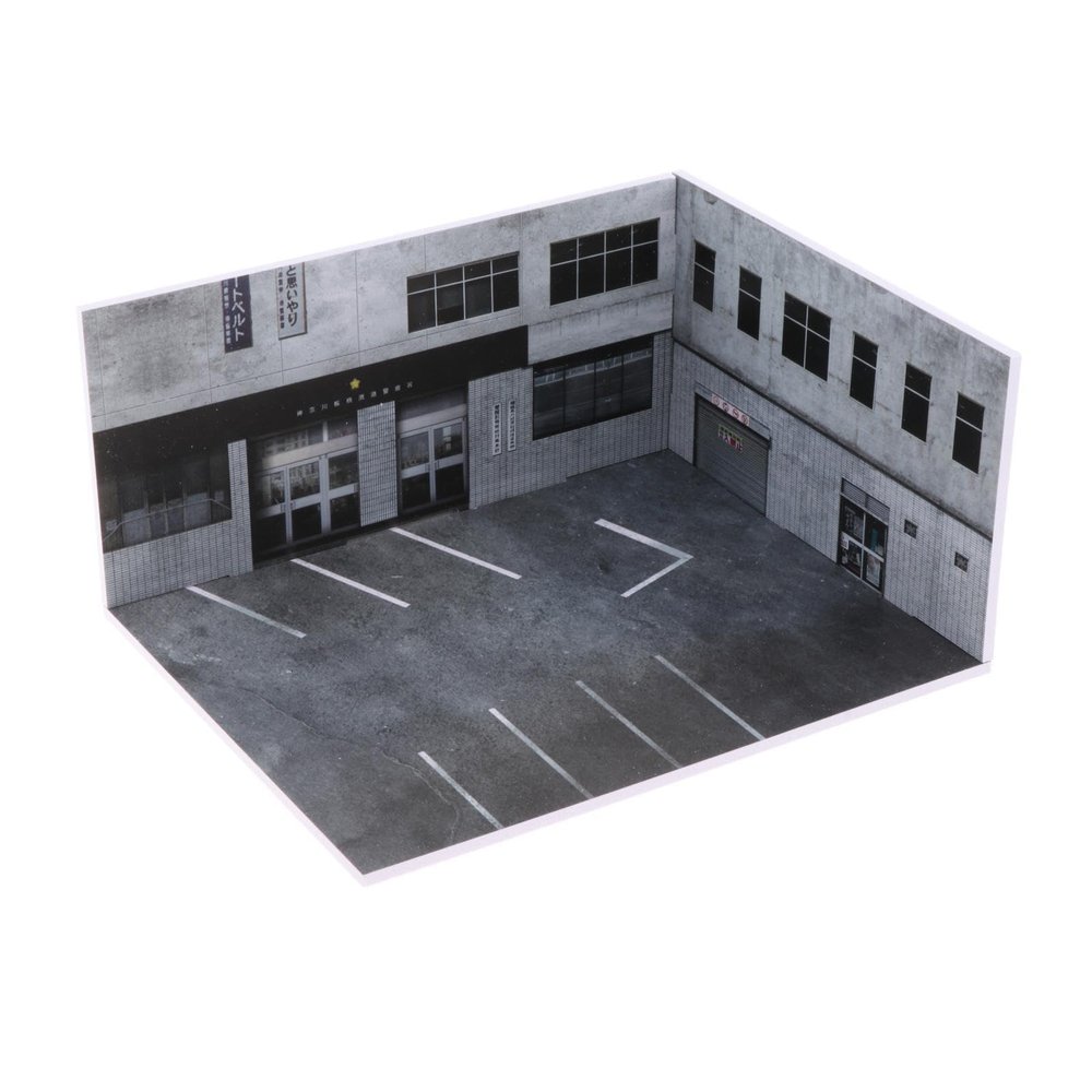 1/64 Scale Model Car Display Case Diorama for Toy Cars Desktop Decor Scene Layout Vehicle Model Display Stand Parking Scenery