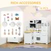 GOWE Qaba Large Play Kitchen with Full Set of Appliances for a Modern Day Pretend Kitchen, Tons of Storage, Corner Play Kitchen Set with Sound Effect, Educational Pretend Role Playset Game view 4