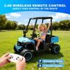24V Kids Golf Cart, 4WD 2 Seater Ride on Car w/Sun Shade, Storage Trunk & Remote Control, Electric Vehicle w/LED Lights, Realistic Sounds & Wireless Connection, Gift for Boys Girls 3+ (Blue) view 3