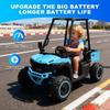 24V Kids Golf Cart, 4WD 2 Seater Ride on Car w/Sun Shade, Storage Trunk & Remote Control, Electric Vehicle w/LED Lights, Realistic Sounds & Wireless Connection, Gift for Boys Girls 3+ (Blue) view 4