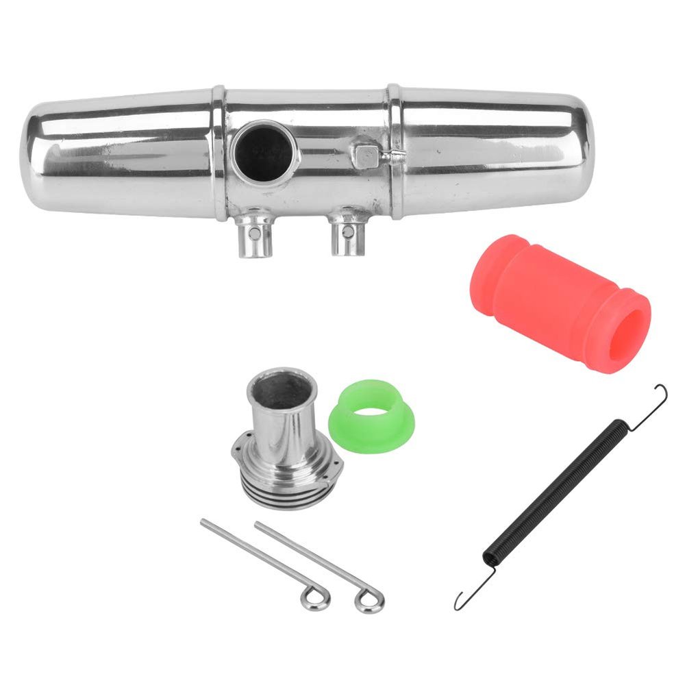 HaloVerde Aluminum Alloy RC Exhaust Pipe with Dual Outlet Design for Lightweight Performance, Includes Silicone Sleeve for HPI Savage 4.6/5.9 1/8 Scale Nitro Cars