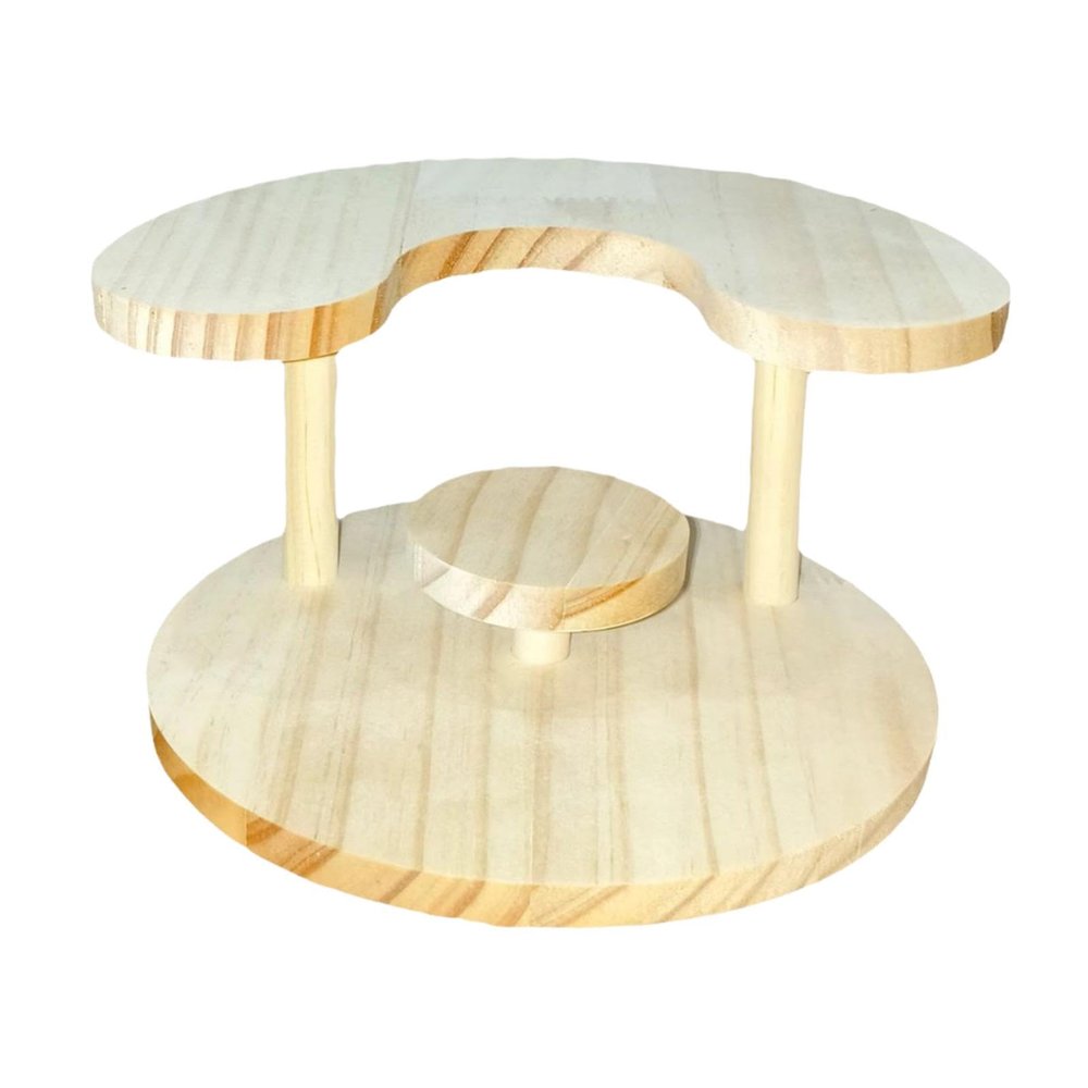 AlluraPet Wooden Display Stand 3 Tier Detachable Riser for Action Figures Mini Dolls Cupcake Dessert Perfume Storage 7.87x3.66 inch