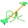 360 Degree Rotating Kids Outdoor Seesaw Swing with Sturdy Iron Frame for Backyard Play - Green view 1
