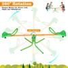 360 Degree Rotating Kids Outdoor Seesaw Swing with Sturdy Iron Frame for Backyard Play - Green view 2