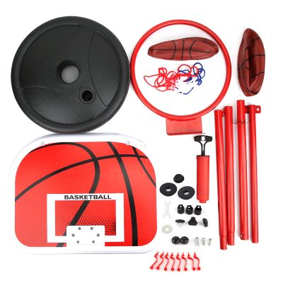Adjustable Height Basketball Stand for Kids, Children Basketball Training Equipment Set, Portable Basketball Hoop with Backboard and 2 Balls, Durable Iron Frame for Indoor Outdoor