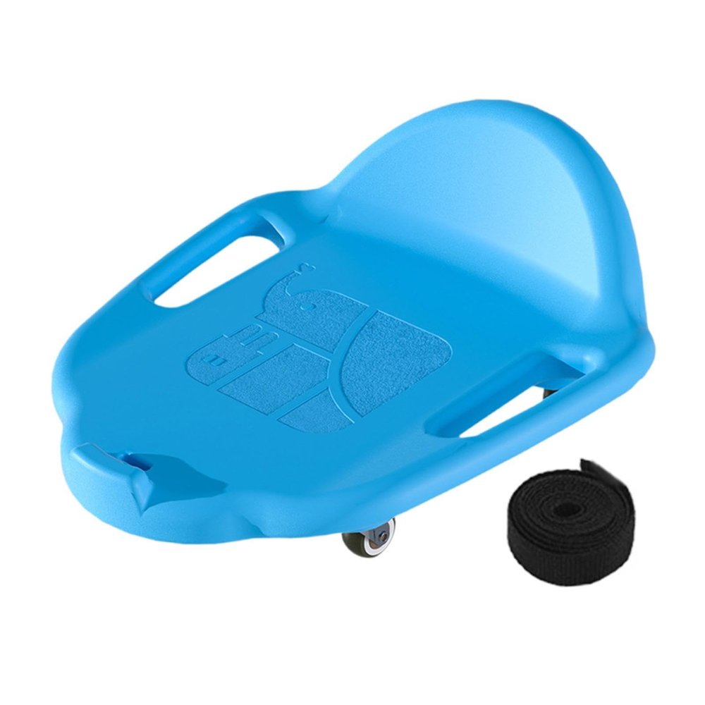 blloocod Portable Floor Scooter Board for Kids Indoor Outdoor Sensory Training Equipment Blue with Handles and Leash