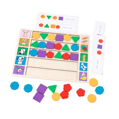 blloocod Kids Color Shape Sorting Toys Wooden Matching Learning Game Kindergarten Development Fine Motor Skill Playroom 11.81x8.86 inch