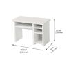 1:12 Miniature Computer Desk and Chair Set Wood Office Desk Modern Study Table Model White Dollhouse Furniture view 4