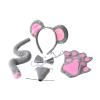 blloocod Mouses Ears Headband Halloween Cosplay Costume Set with Tail Pin for Kids Party Favors view 1