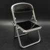 1/12 Scale Miniature Folding Chair Model for 6inch Action Figures, Black Dollhouse Furniture Accessory for Scene Layout DIY Projects view 2