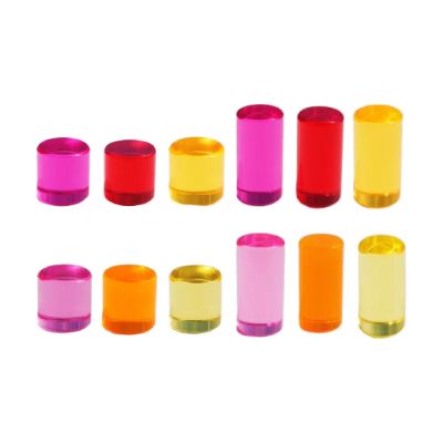 blloocod Rainbow Building Blocks Set 12pcs Stacking Toy Sensory Perception Educational Toys Transparent Acrylic Cylinders