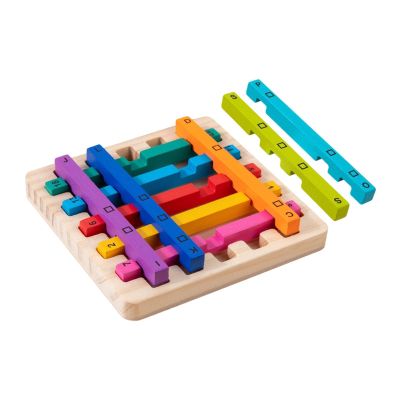 blloocod Stacking Travel Teaser Game 120 Challenges Wooden Rainbow Puzzle Educational Toy for Kids Teens Family Travel Party