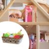 1/12 Dollhouse Woolen Yarn Basket Set with 6 Miniature Yarn Balls, Brown Resin Sewing Scene Model for Desktop Dollhouse Room Box Decor view 2