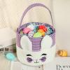 CYPSIUYYD Easter party decoration basket Easter bucket Plush rabbit ear bucket view 1