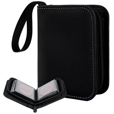 1 Pocket Card Binder, Mini Card Binder with 40 Pockets, Small Trading Card Album, Diamond Faux Leather Cover, Pocket Card Binder for Cards