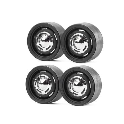 4pcs 1.9" Metal Hub G12 Retro Replica Tire Hub for 1/10 RC Roadster SCX10 TRX4 (Black-4pcs)