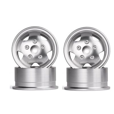 4pcs 1.9" Metal Hub G09 Real Vintage Clip Wheel Hub for 1/10 RC Tape Car TRX4 Scx10 (Silver-4pcs)