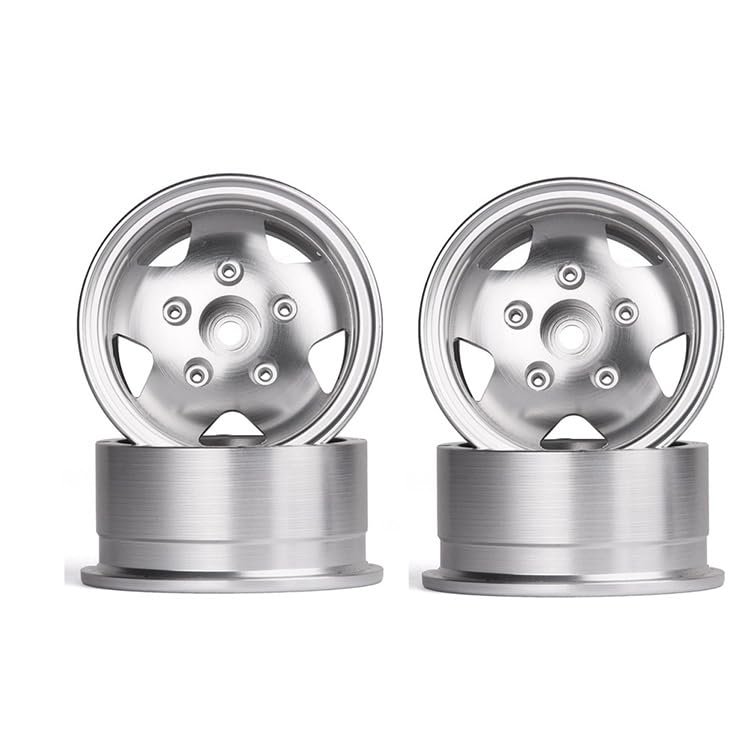 4pcs 1.9" Metal Hub G09 Real Vintage Clip Wheel Hub for 1/10 RC Tape Car TRX4 Scx10 (Silver-4pcs)