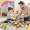 Electric Train Set for Kids, 110PCS 3D Racing Track Sets with Electric Train, Traffic Signs, STEM Train Toys Birthday Gifts for Boys and Girls Age 3+ Years Old view 4