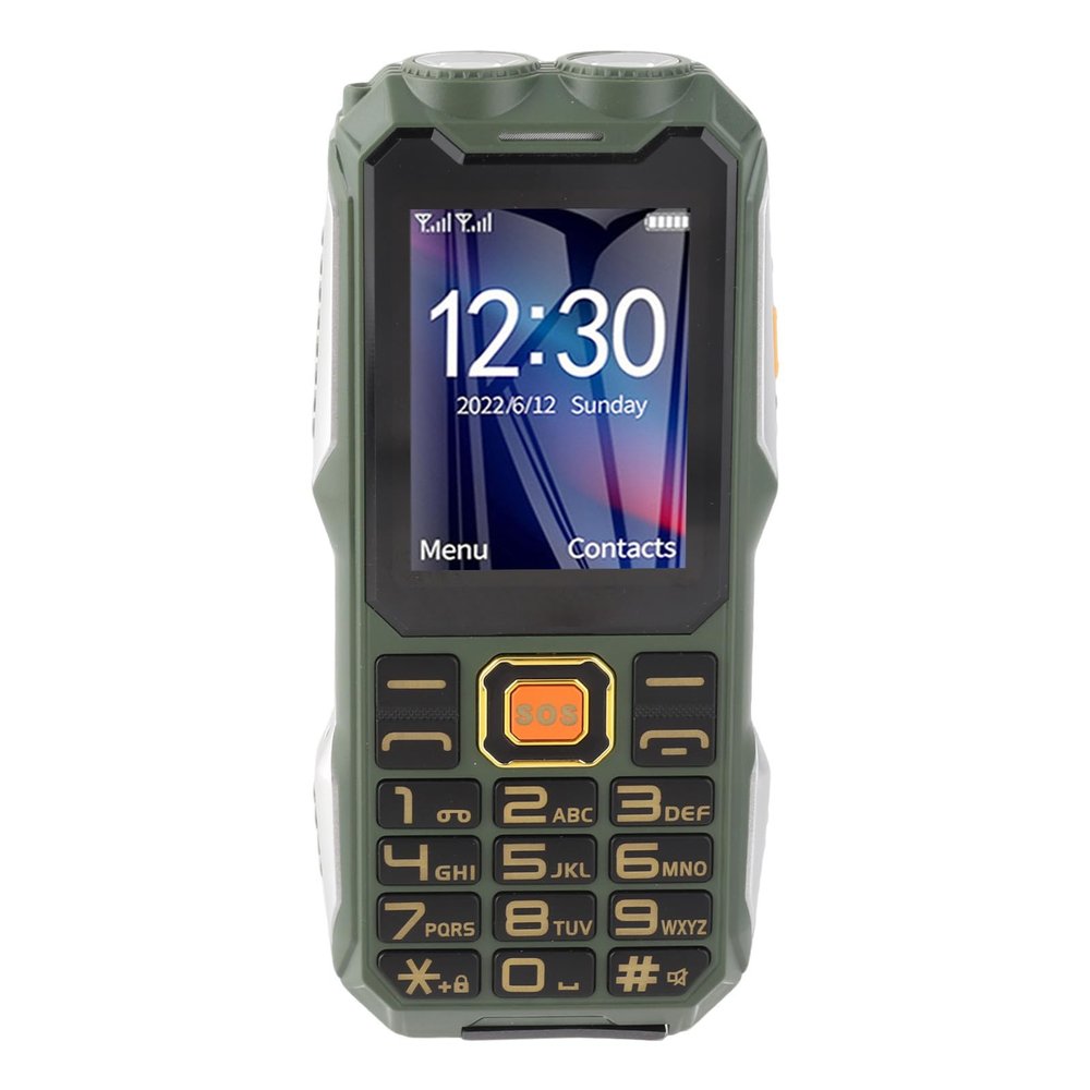 SUNGOOYUE Clear Sound 4G Senior Cell Phone with Large Buttons, 9 Family Numbers and Double LED Flashlight for Nighttime Activities (Green)