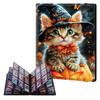 ETLKJVBL 9 Pocket Trading Card Binder, Card Collection Book for MTG TCG Baseball & Sports, Spooky Season Kitten in Pumpkin Top Loader Holder Album for Collector view 1
