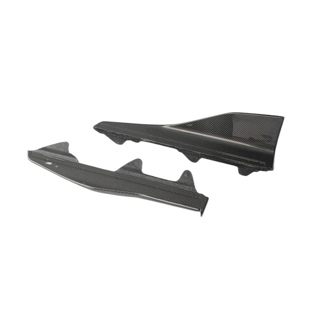 2PCS Real Carbon Fiber Rear Bumper Splitter Spoiler Lip Flaps Panel Side Skirt Compatible for BMW 2-Series M2 M2C F87 2016-2019 17 18