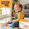 123 BABY BOX 6-in-1 Montessori Learning Toys for 13-18 Months - Toddler Developmental Activity Set with Bear Tower, Pound Bench, Beads Coaster & More Educational Wooden Toys view 2