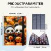 ETLKJVBL 9 Pocket Trading Card Binder, Card Collection Book for MTG TCG Baseball & Sports, Pandas with Spooky Season Pumpkins Top Loader Holder Album for Collector view 2