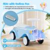 Costzon Toddler Ride On Toy, Classic Foot to Floor Sliding Car w/Steering Wheel, Horn, Headlights & Under Seat Storage, Kids Push Ride-Ons, Retro Baby Ride On Toys for Boys Girls 19-36 Months (Blue) view 2
