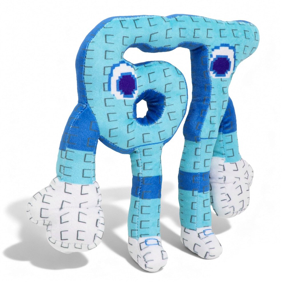 67 Plush Toy 10 Inches Soft Stuffed Number Character Inspired by Steal A Brainrot  Cute Blue Pixel-Style Plushie for Kids and Collectors (A-Number-67)