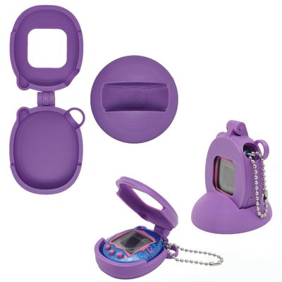 Compatible Hard Shell Case with Display Stand Snug Fit for Tamagotchi Connection, Premium PLA Material, Portable Protective Set(Purple)